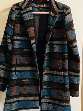 Cowgirl Legend Southwestern Aztec Print Blazer Jacket, M